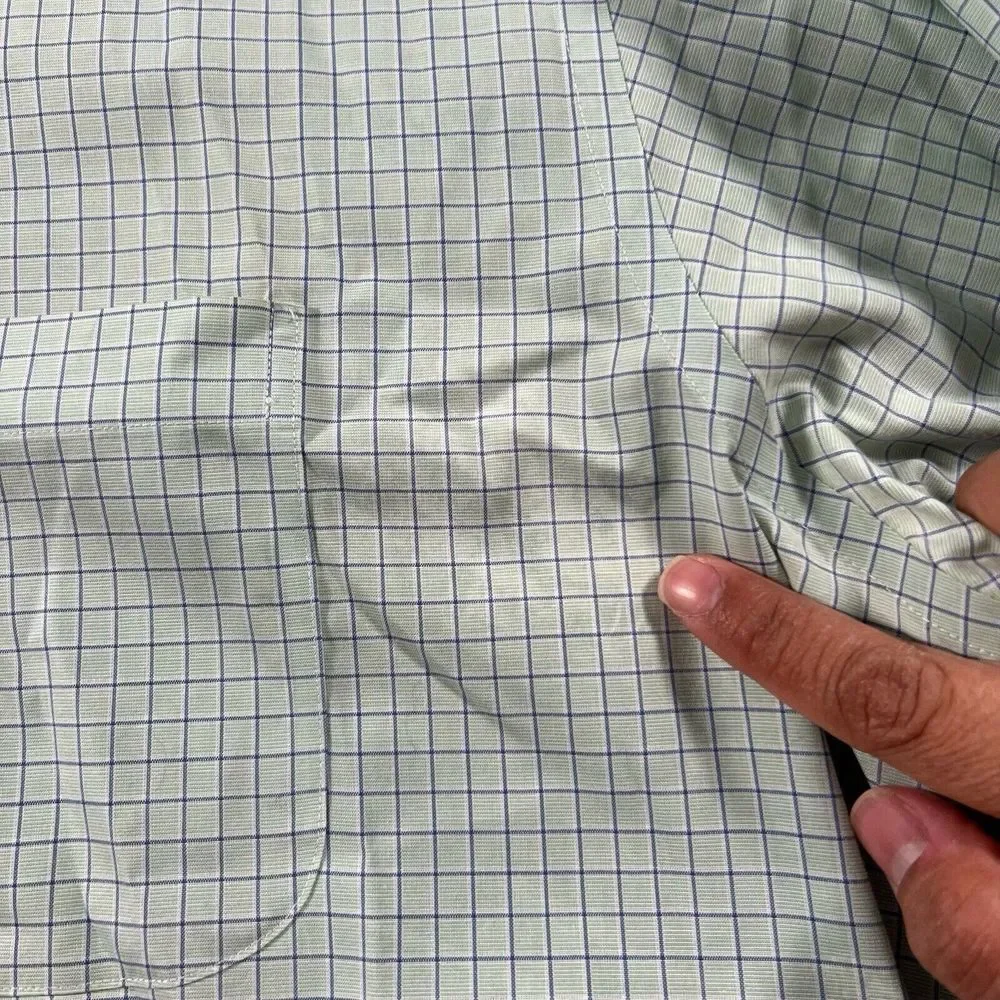 Vintage Brooks Brothers 346 Shirt Men 17.5-4/5 Plaid Slim Fit Classiccore Pocket - Picture 6 of 16